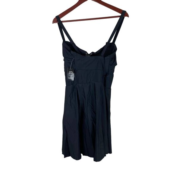 Torrid NWT Crisscross Lattice Peplum Long Swim Dress Black Size 1X Lace-up Bust - Picture 6 of 9